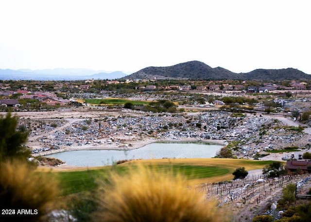 property view of water featuring a mountain view