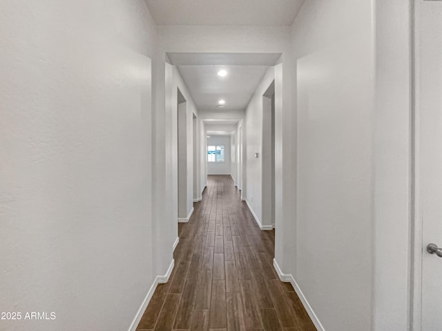 10559 E Simone Ave, Mesa, AZ 85212 - corridor with dark wood-style floors and recessed lighting
