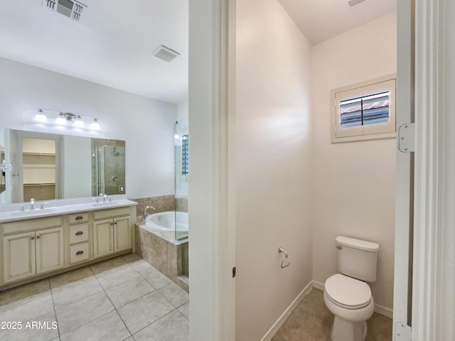 10559 E Simone Ave, Mesa, AZ 85212 - full bath featuring tile patterned flooring, a shower stall, double vanity, and a garden tub