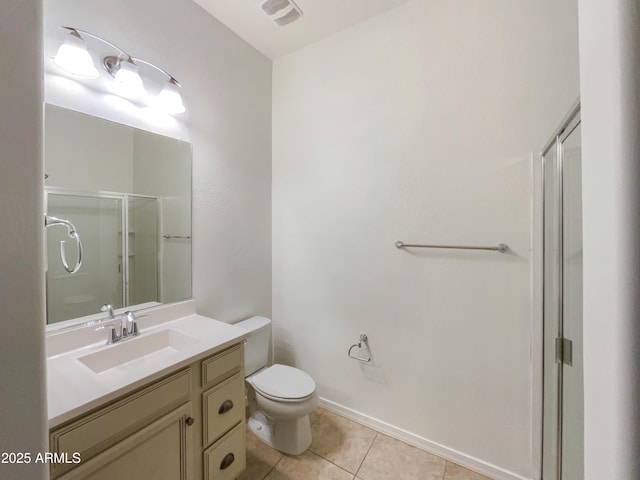 10559 E Simone Ave, Mesa, AZ 85212 - bathroom with a shower stall, vanity, and tile patterned floors