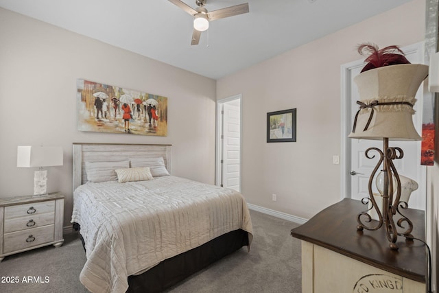 5250 S Wesley Cir, Mesa, AZ 85212 - bedroom featuring carpet, baseboards, and ceiling fan