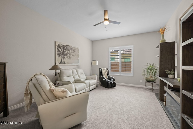 5250 S Wesley Cir, Mesa, AZ 85212 - sitting room with ceiling fan, carpet flooring, and baseboards