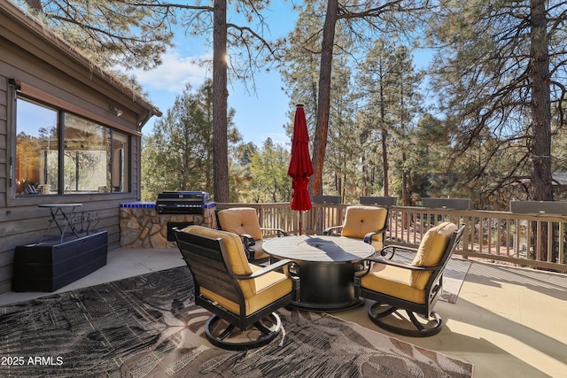 view of patio featuring area for grilling and exterior kitchen