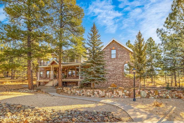 view of front of home with a porch