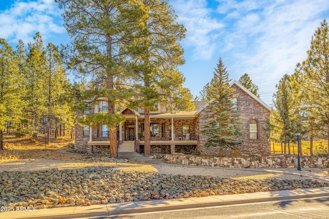 view of front of house with covered porch