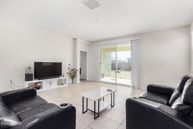 view of tiled living room