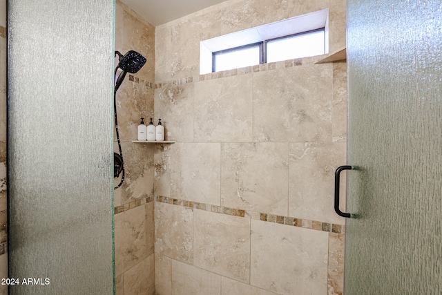 room details with an enclosed shower