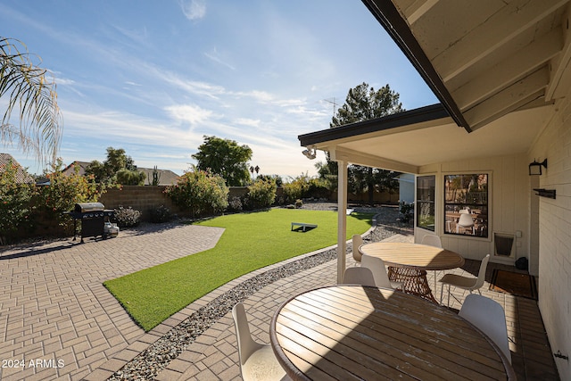 view of patio with area for grilling