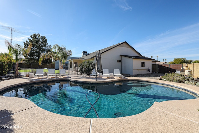 view of pool with a patio area