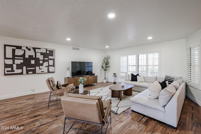 living room featuring hardwood / wood-style floors