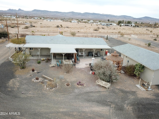 drone / aerial view with a mountain view