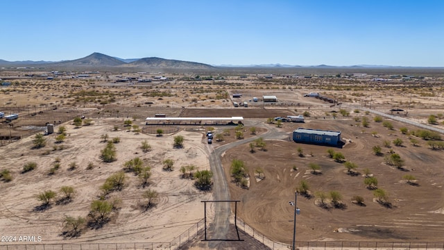 bird's eye view with a mountain view and a rural view