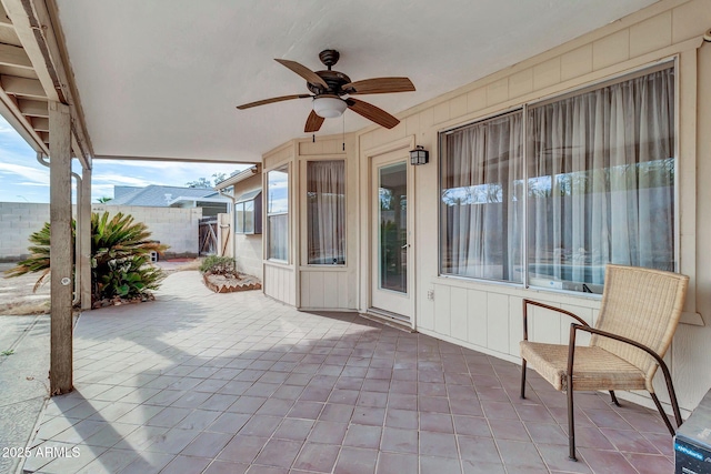 view of patio / terrace with ceiling fan