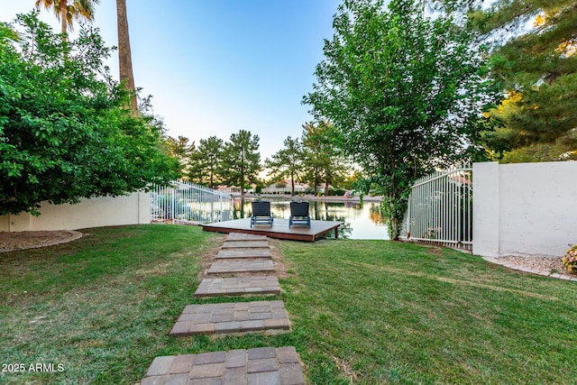 view of yard with a deck