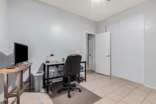 office featuring light tile patterned flooring