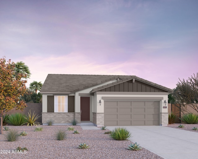 view of front of home featuring a garage