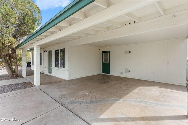 view of patio with a carport