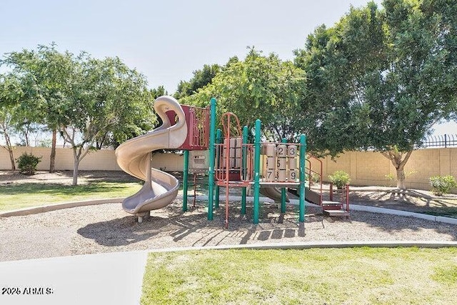 community play area featuring fence