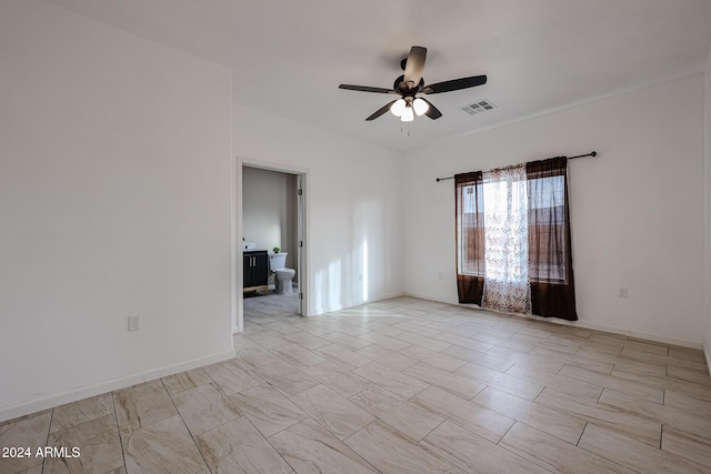 unfurnished room featuring ceiling fan