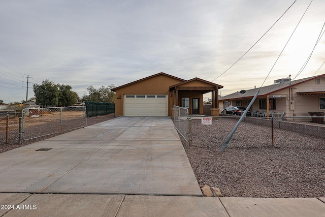 view of front facade with a garage