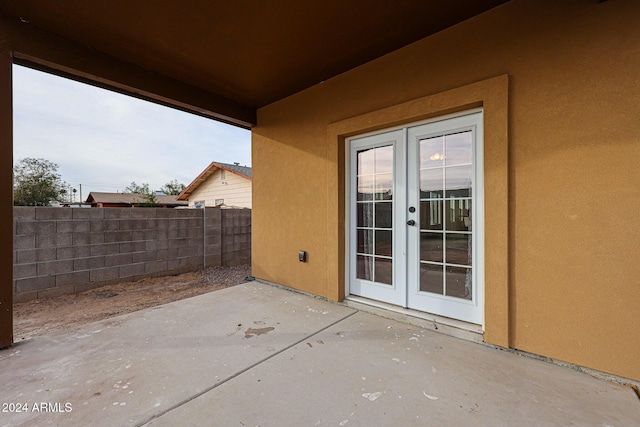 view of patio with french doors