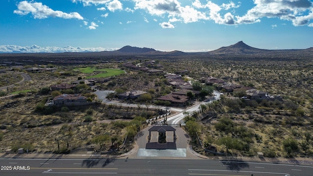 bird's eye view with a mountain view