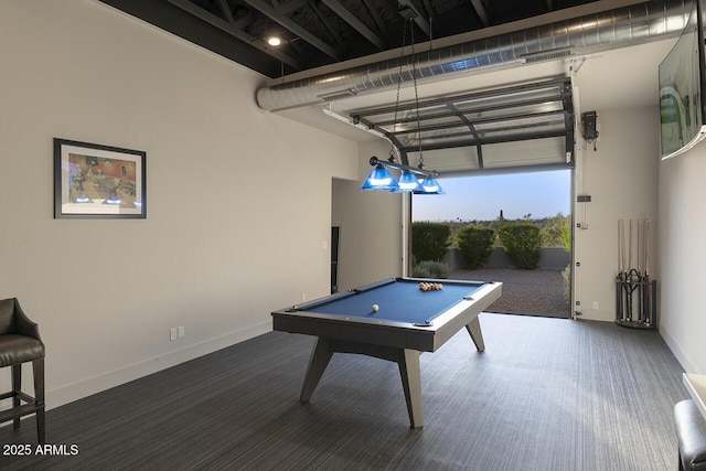game room with pool table and baseboards