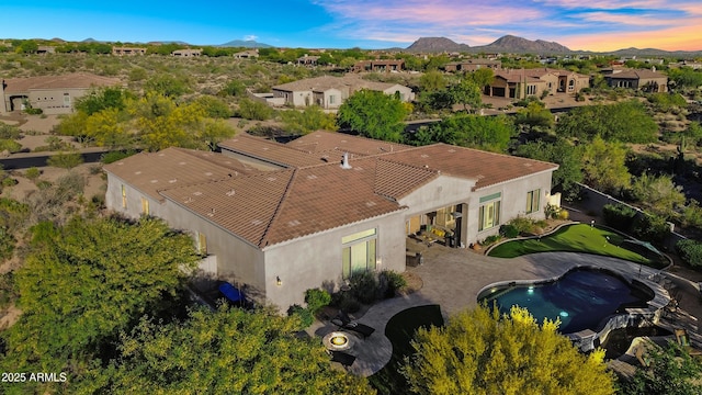 37308 N 100th Pl, Scottsdale, AZ 85262 - drone / aerial view featuring a mountain view and a residential view