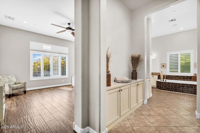 37308 N 100th Pl, Scottsdale, AZ 85262 - hallway featuring visible vents, baseboards, and plenty of natural light