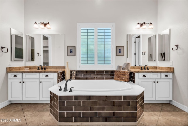 37308 N 100th Pl, Scottsdale, AZ 85262 - full bath featuring tile patterned floors, a bath, and a sink