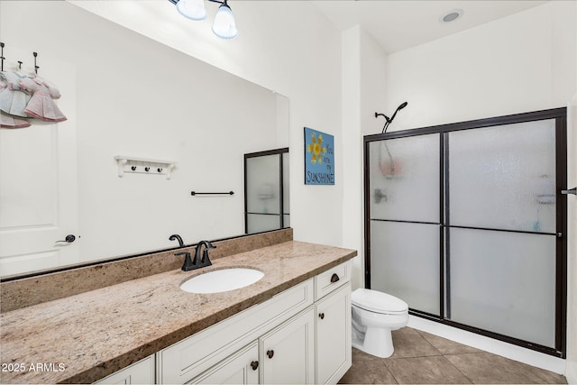 37308 N 100th Pl, Scottsdale, AZ 85262 - full bath with vanity, toilet, tile patterned flooring, and a stall shower