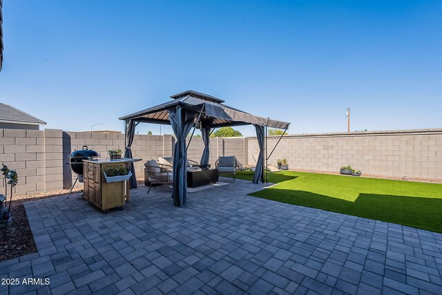 6117 S Adelle, Mesa, AZ 85212 - view of patio featuring a gazebo and a fenced backyard