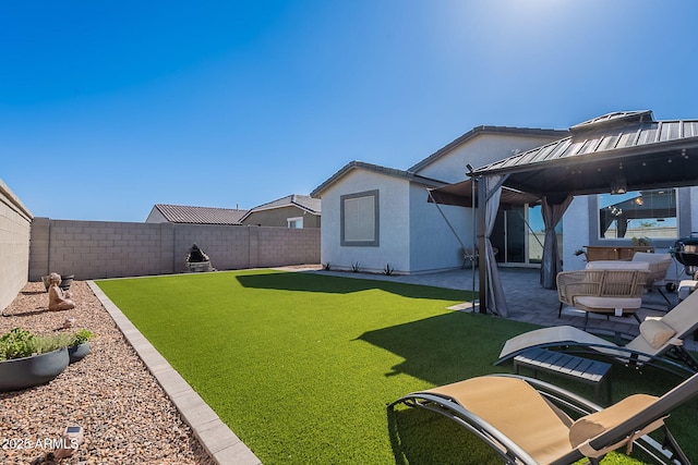 6117 S Adelle, Mesa, AZ 85212 - view of yard featuring a patio, a gazebo, and a fenced backyard