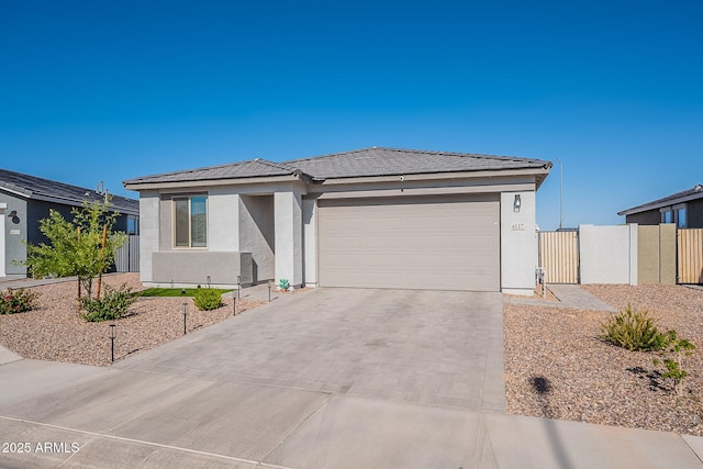 6117 S Adelle, Mesa, AZ 85212 - single story home featuring fence, stucco siding, a tiled roof, an attached garage, and driveway