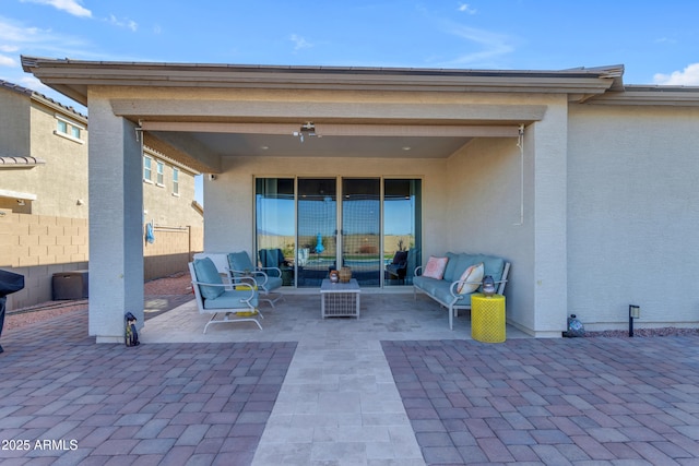 view of patio / terrace featuring an outdoor hangout area