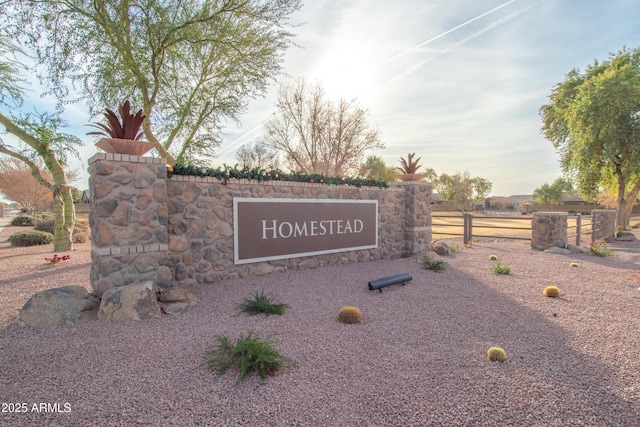 view of community sign