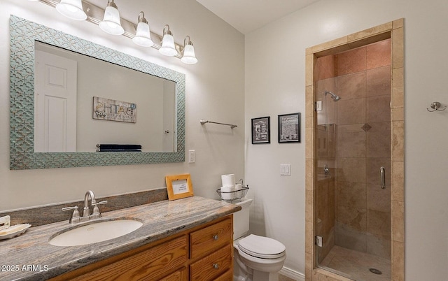 26215 N 115th Ave, Peoria, AZ 85383 - full bathroom with a stall shower, toilet, and vanity