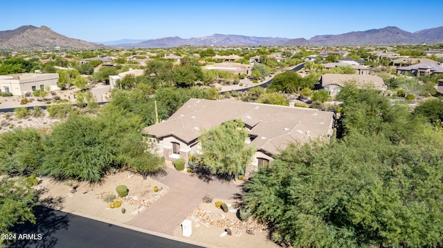 aerial view with a mountain view