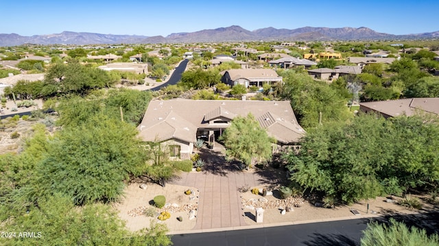 aerial view with a mountain view