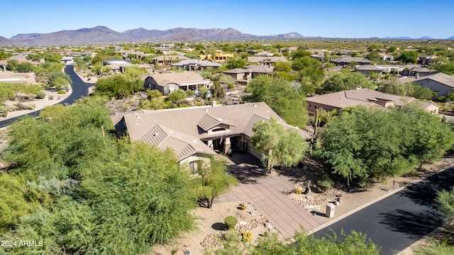 bird's eye view with a mountain view