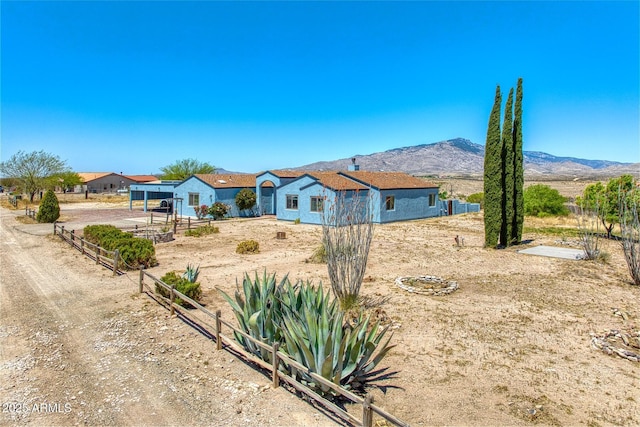3298 W Monte Vista Trl, Benson, AZ 85602 - view of yard featuring fence and a mountain view