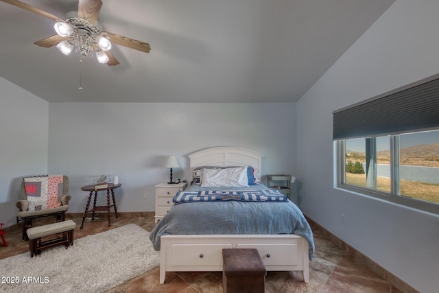 3298 W Monte Vista Trl, Benson, AZ 85602 - bedroom featuring vaulted ceiling and ceiling fan