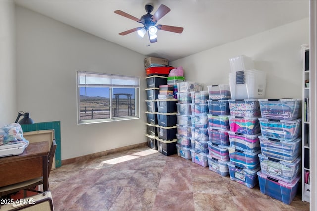 3298 W Monte Vista Trl, Benson, AZ 85602 - storage room featuring a ceiling fan