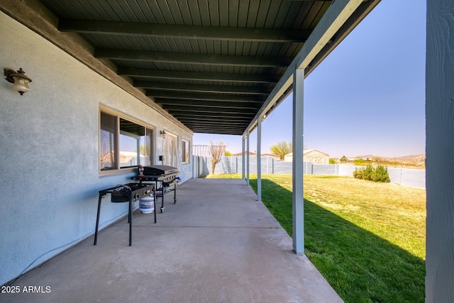 3298 W Monte Vista Trl, Benson, AZ 85602 - view of patio with grilling area and a fenced backyard