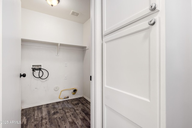 16118 W Morning Glory St, Goodyear, AZ 85338 - laundry area featuring hookup for a gas dryer, dark wood-style floors, and hookup for a washing machine