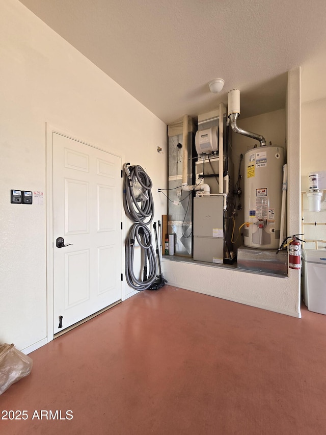 interior space with gas water heater