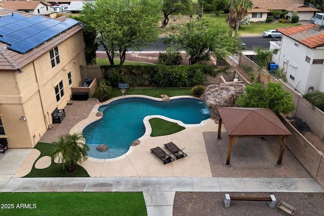 3944 W Paradise Ln, Phoenix, AZ 85053 - view of swimming pool featuring a patio area, a fenced backyard, and a gazebo