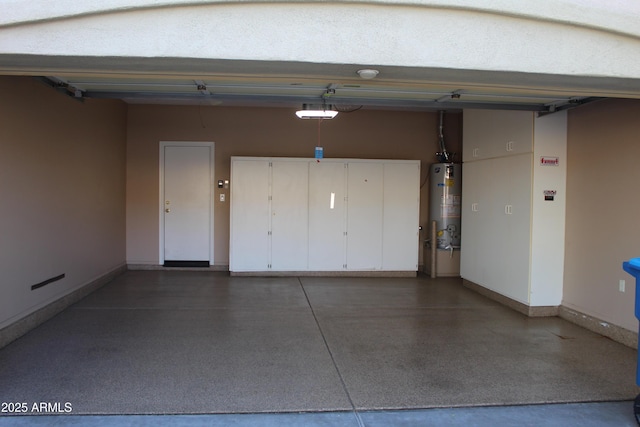 garage with gas water heater