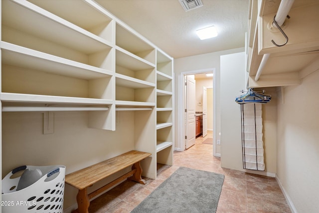 spacious closet with visible vents