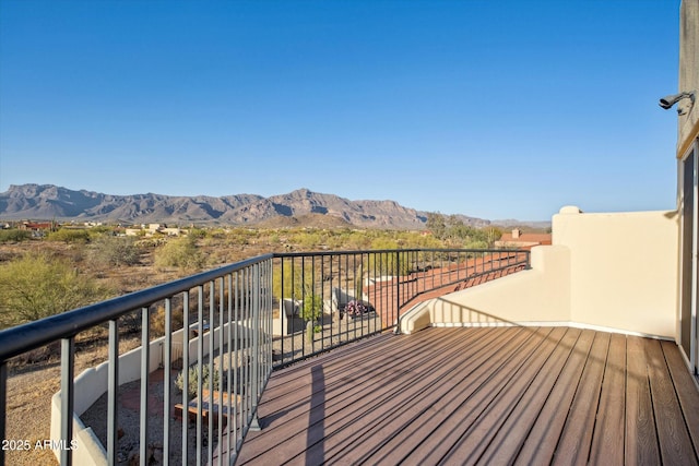 deck with a mountain view